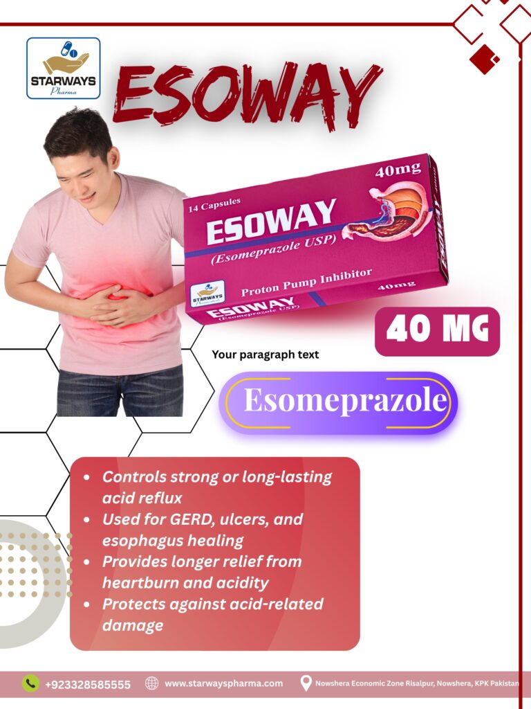 Esoway 40 capsule – Esomeprazole 40mg for acid reflux and ulcers